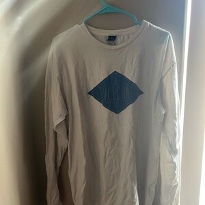 Volcom White and Blue Long Sleeve Tee